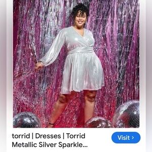 Torrid dress Metallic Silver Sparkle. Sz 2